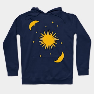 Sun moon and stars pattern Hoodie